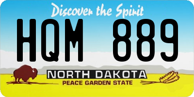 ND license plate HQM889