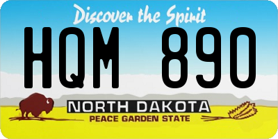 ND license plate HQM890