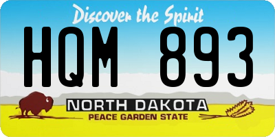 ND license plate HQM893