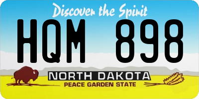 ND license plate HQM898