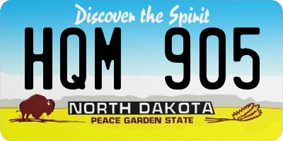 ND license plate HQM905