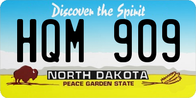 ND license plate HQM909