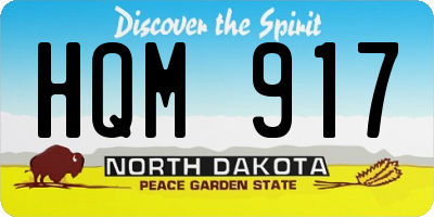 ND license plate HQM917