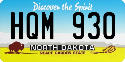 ND license plate HQM930