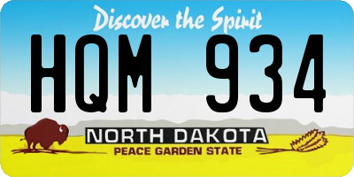 ND license plate HQM934
