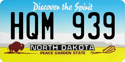 ND license plate HQM939