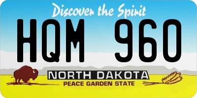ND license plate HQM960