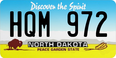 ND license plate HQM972
