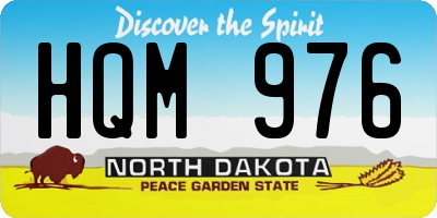 ND license plate HQM976