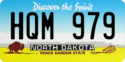 ND license plate HQM979