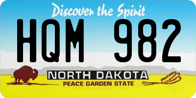 ND license plate HQM982