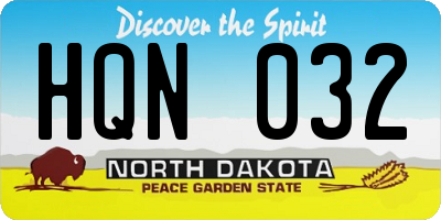 ND license plate HQN032
