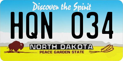 ND license plate HQN034
