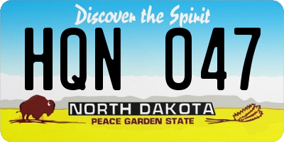 ND license plate HQN047