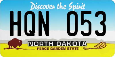 ND license plate HQN053
