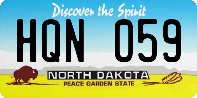 ND license plate HQN059