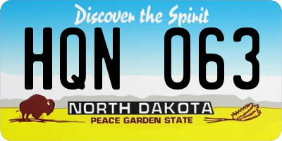 ND license plate HQN063
