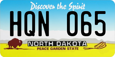 ND license plate HQN065