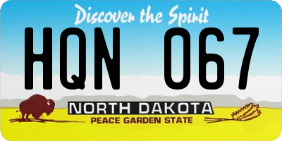 ND license plate HQN067