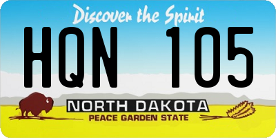 ND license plate HQN105