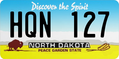 ND license plate HQN127
