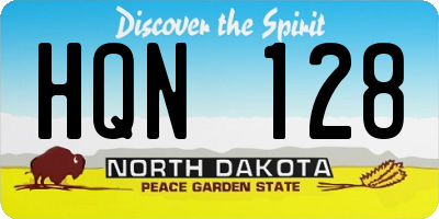 ND license plate HQN128