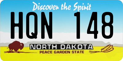 ND license plate HQN148