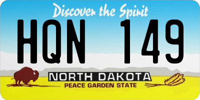 ND license plate HQN149