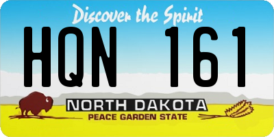 ND license plate HQN161