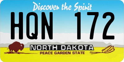 ND license plate HQN172