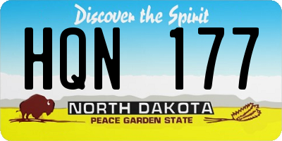 ND license plate HQN177