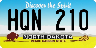 ND license plate HQN210