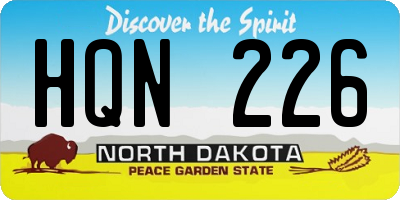 ND license plate HQN226