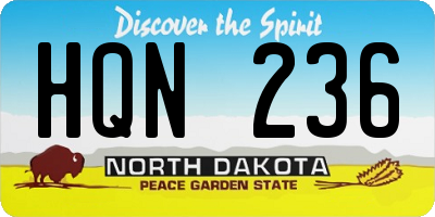 ND license plate HQN236