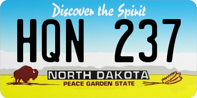 ND license plate HQN237