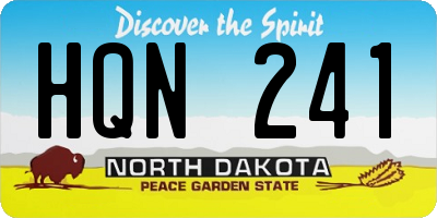 ND license plate HQN241