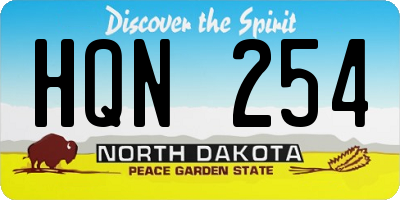 ND license plate HQN254