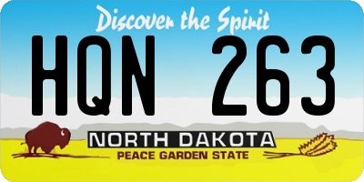 ND license plate HQN263
