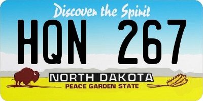 ND license plate HQN267