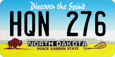 ND license plate HQN276