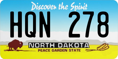 ND license plate HQN278