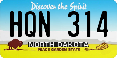 ND license plate HQN314