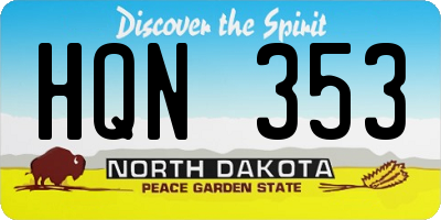 ND license plate HQN353