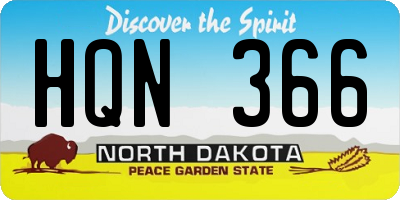 ND license plate HQN366