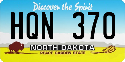 ND license plate HQN370