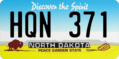 ND license plate HQN371