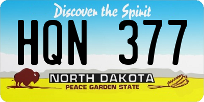 ND license plate HQN377
