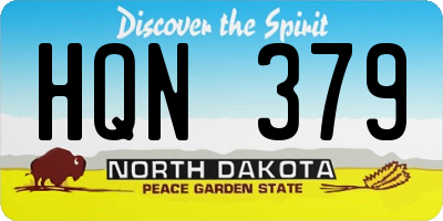 ND license plate HQN379