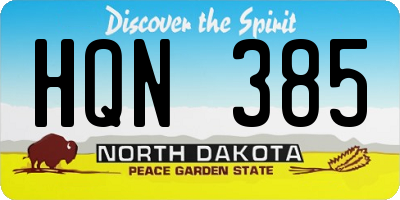 ND license plate HQN385