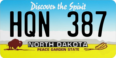 ND license plate HQN387